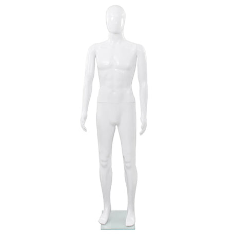 Vidaxl Estalage Puppe Männlich mit Glasfuß 175 cm glänzend Weiß