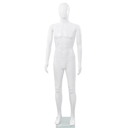 Vidaxl Estalage Puppe Männlich mit Glasfuß 175 cm glänzend Weiß