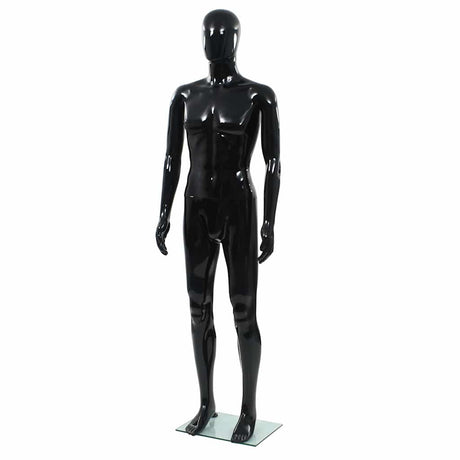 Vidaxl Estalage Puppe Männlich mit Glasfuß 185 cm glänzend schwarz