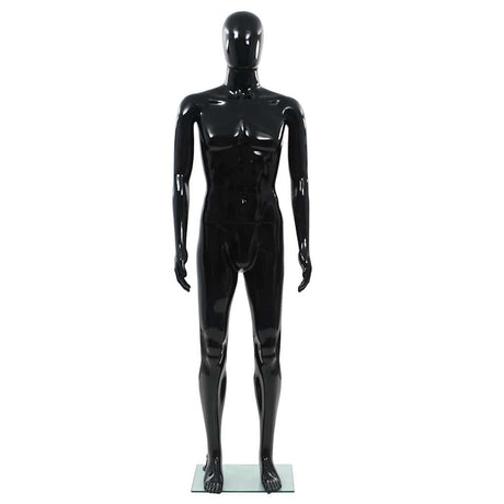 Vidaxl Estalage Puppe Männlich mit Glasfuß 185 cm glänzend schwarz