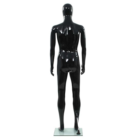 Vidaxl Estalage Puppe Männlich mit Glasfuß 185 cm glänzend schwarz
