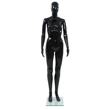 Vidaxl Estalage Puppe weiblich mit Glasfuß 175 cm glänzend schwarz