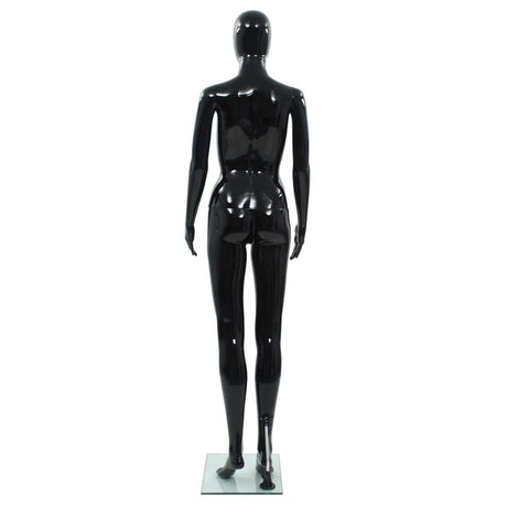 Vidaxl Estalage Puppe weiblich mit Glasfuß 175 cm glänzend schwarz