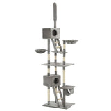 Vidaxl-Katzenkratzerpfosten mit Sisal-Kratzerpfosten 230-260 cm Grau