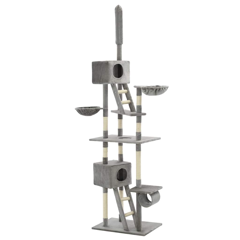 Vidaxl-Katzenkratzerpfosten mit Sisal-Kratzerpfosten 230-260 cm Grau