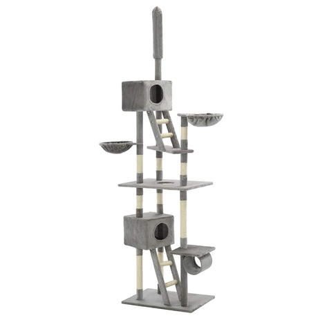 Vidaxl-Katzenkratzerpfosten mit Sisal-Kratzerpfosten 230-260 cm Grau