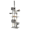 Vidaxl-Katzenkratzerpfosten mit Sisal-Kratzerpfosten 230-260 cm Grau