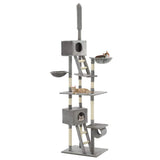 Vidaxl-Katzenkratzerpfosten mit Sisal-Kratzerpfosten 230-260 cm Grau