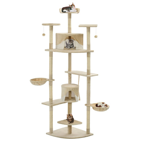 Vidaxl Cat Scraping Post mit Sisal -Kratzern 203 cm Beige und Weiß
