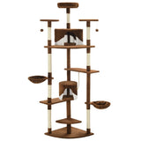 Vidaxl -Katzenkratzerpfosten mit Sisal -Kratzern 203 cm braun und weiß