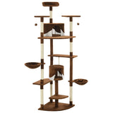 Vidaxl -Katzenkratzerpfosten mit Sisal -Kratzern 203 cm braun und weiß