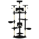 Vidaxl -Katzenkratzerpfosten mit Sisal -Kratzern 203 cm schwarz und weiß