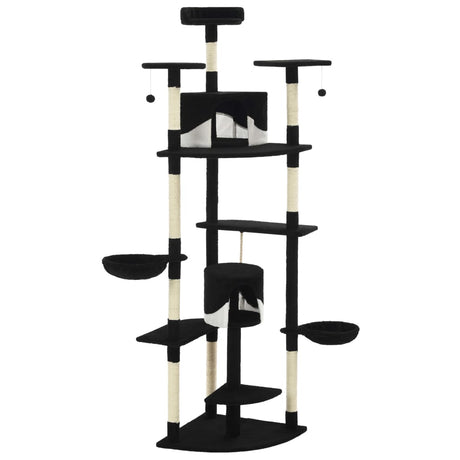 Vidaxl -Katzenkratzerpfosten mit Sisal -Kratzern 203 cm schwarz und weiß