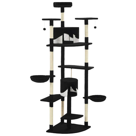 Vidaxl -Katzenkratzerpfosten mit Sisal -Kratzern 203 cm schwarz und weiß
