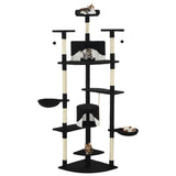 Vidaxl -Katzenkratzerpfosten mit Sisal -Kratzern 203 cm schwarz und weiß