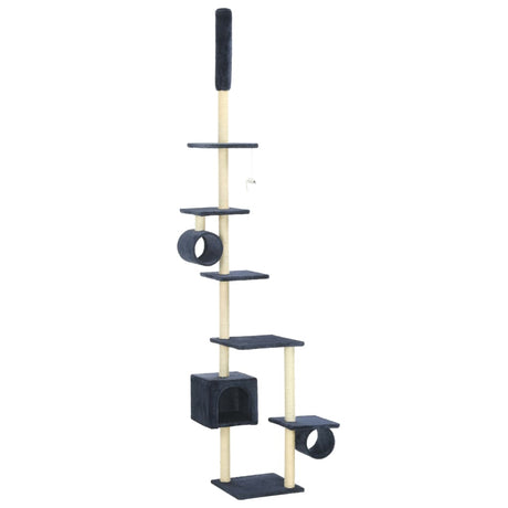 Vidaxl -Katzenkratzerpfosten mit Sisal -Kratzern 260 cm dunkelblau