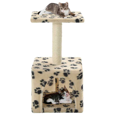 Vidaxl -Katzenkratzerpfosten mit Schwesternkratzer nach 55 cm Pootprint Beige