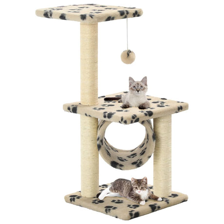 Vidaxl -Katzenkratzerpost mit Sisal -Kratzer -Posts 65 cm Pootprints Beige