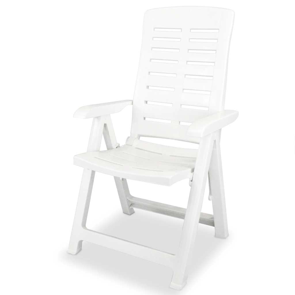 Vidaxl tuinstoelen 4 st verstelbaar kunststof wit
