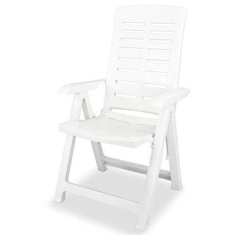 Vidaxl verstelbare klapstoelen, 4 stuks, wit plastic