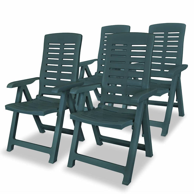 Vidaxl verstelbare klapstoelen, 4 stuks, groen plastic