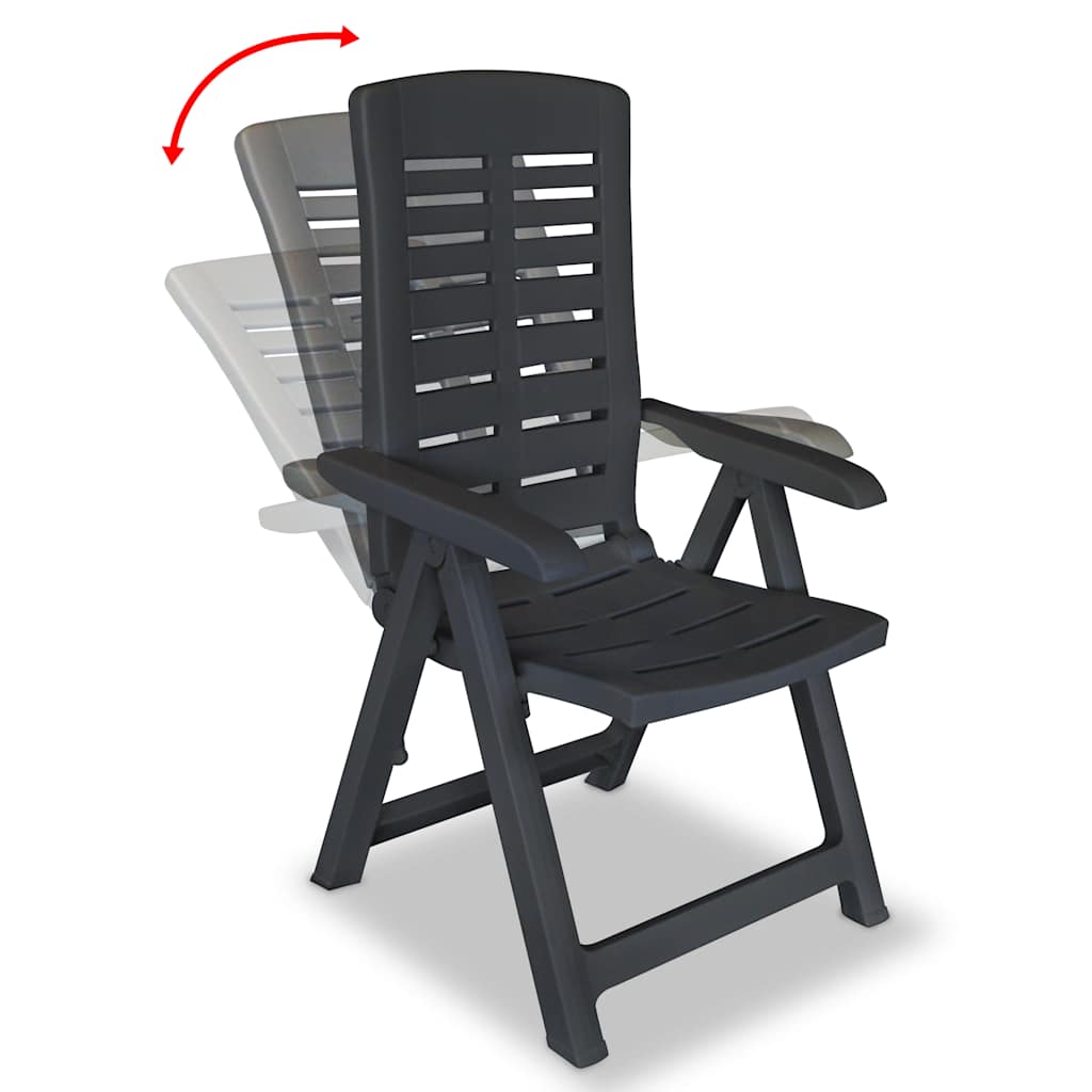 Vidaxl tuinstoelen 4 st verstelbaar kunststof antracietkleurig