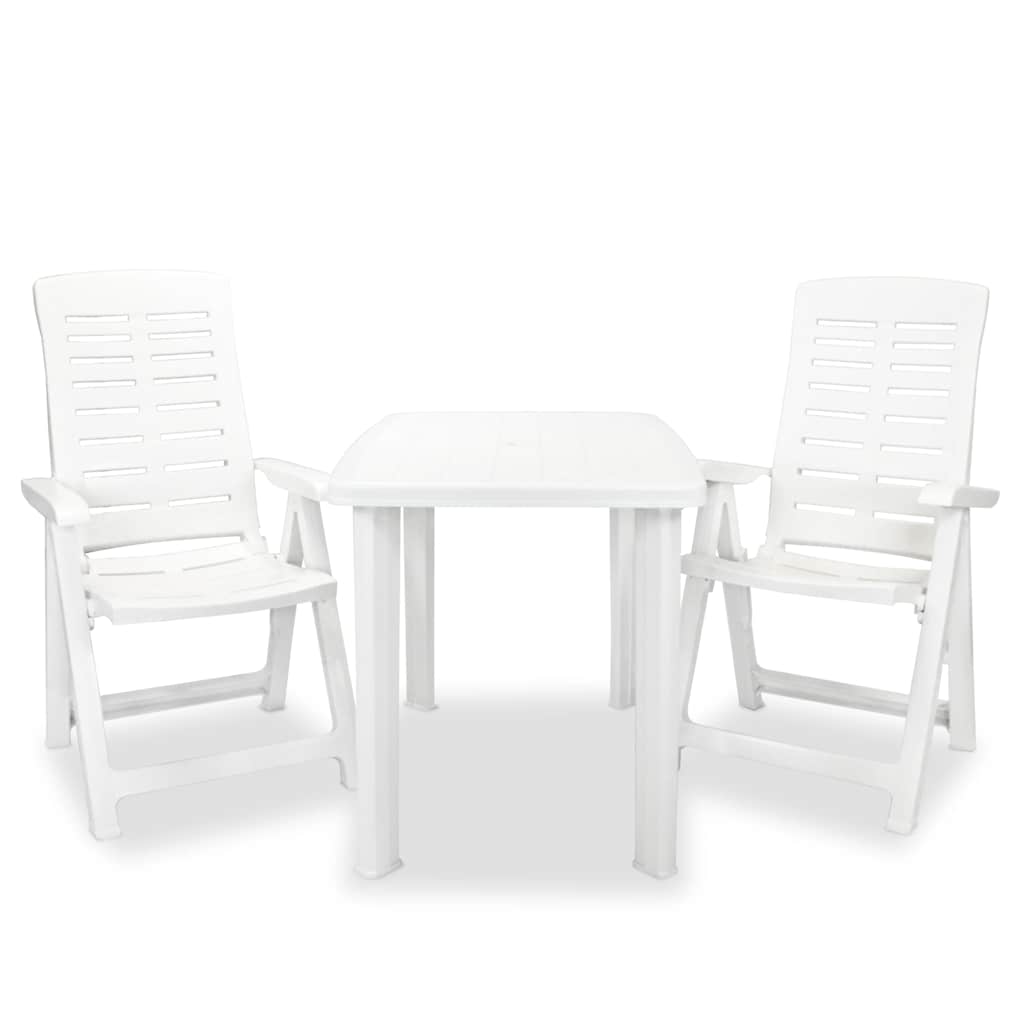 Vidaxl 3-delige bistroset kunststof wit