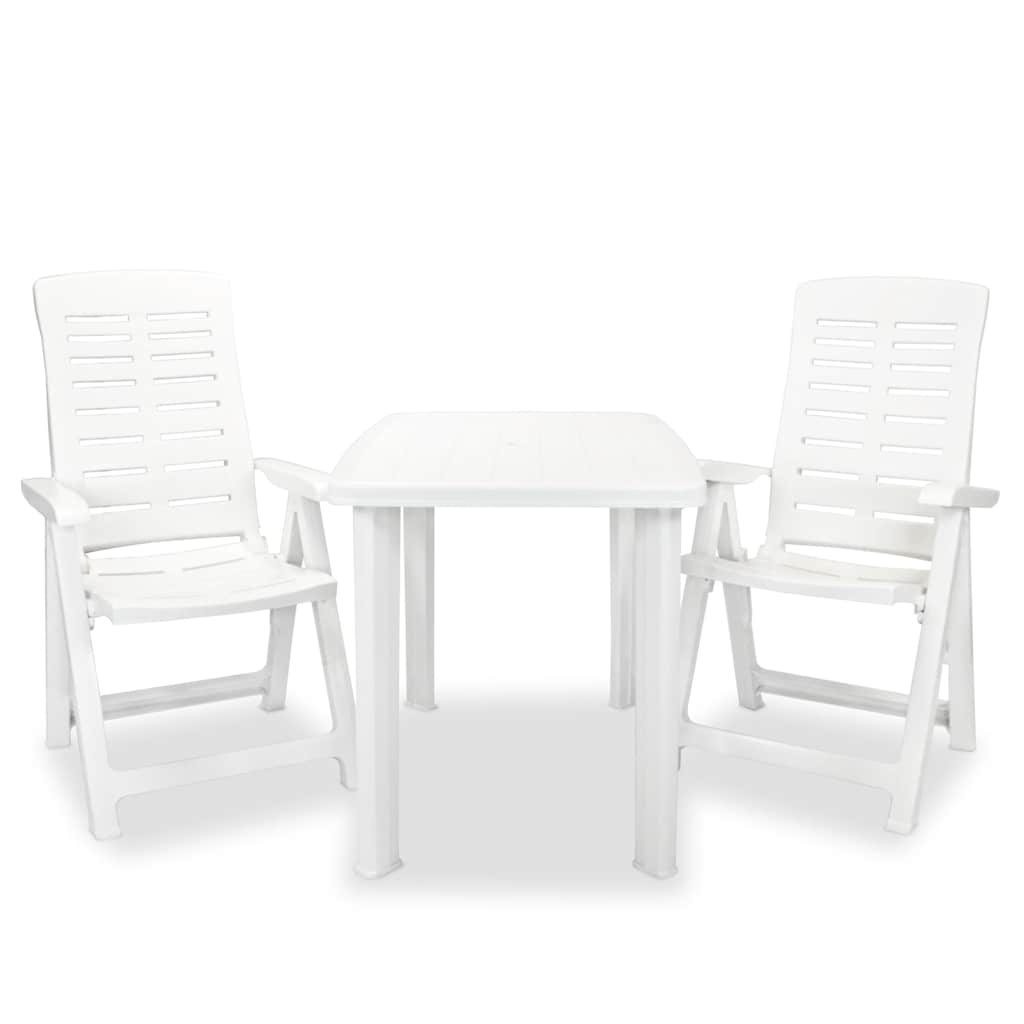 Vidaxl 3-delige bistroset kunststof wit