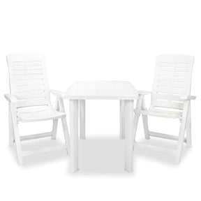 Vidaxl 3-delige bistroset kunststof wit