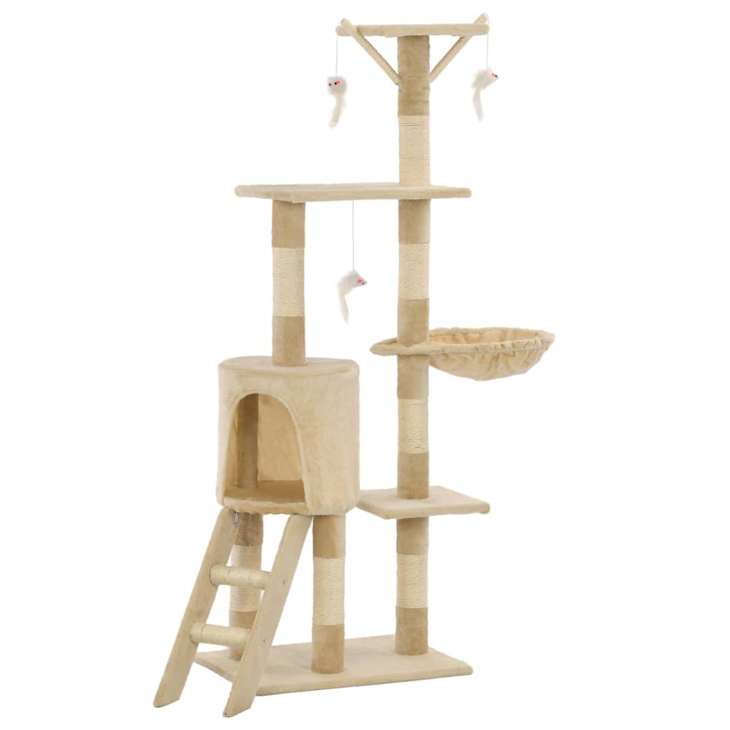 VIDAXL -Katzenkratzerpost mit Sisal -Kratzern 138 cm Beige