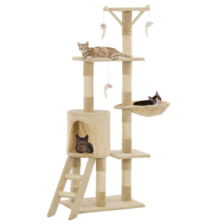 VIDAXL -Katzenkratzerpost mit Sisal -Kratzern 138 cm Beige