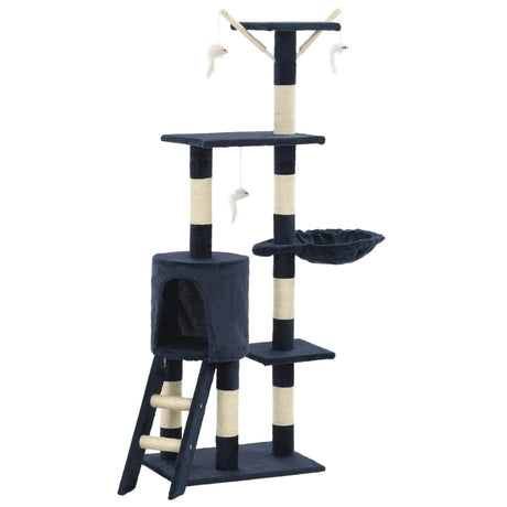 Vidaxl -Katzenkratzerpfosten mit Sisal -Kratzern 138 cm dunkelblau