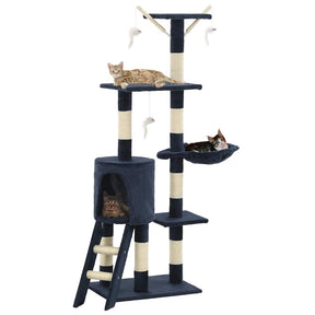 Vidaxl Katzenkratzbaum mit Sisal-Kratzstämmen 138 cm dunkelblau
