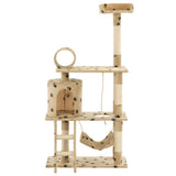 VIDAXL -Katzenkratzerpost mit Sisal -Kratzer -Posts 140 cm Pootprint Beige