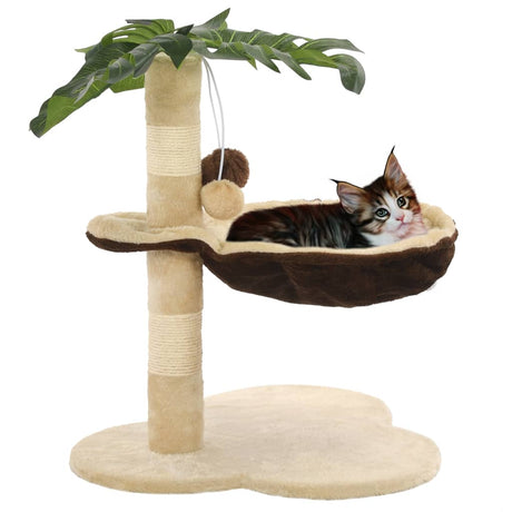 Vidaxl -Katzenkratzerpfosten mit Schwesternkratzer nach 50 cm Beige und braun