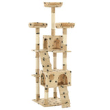 VIDAXL -Katzenkratzerpost mit Sisal -Kratzer -Posts 170 cm Pootprints Beige