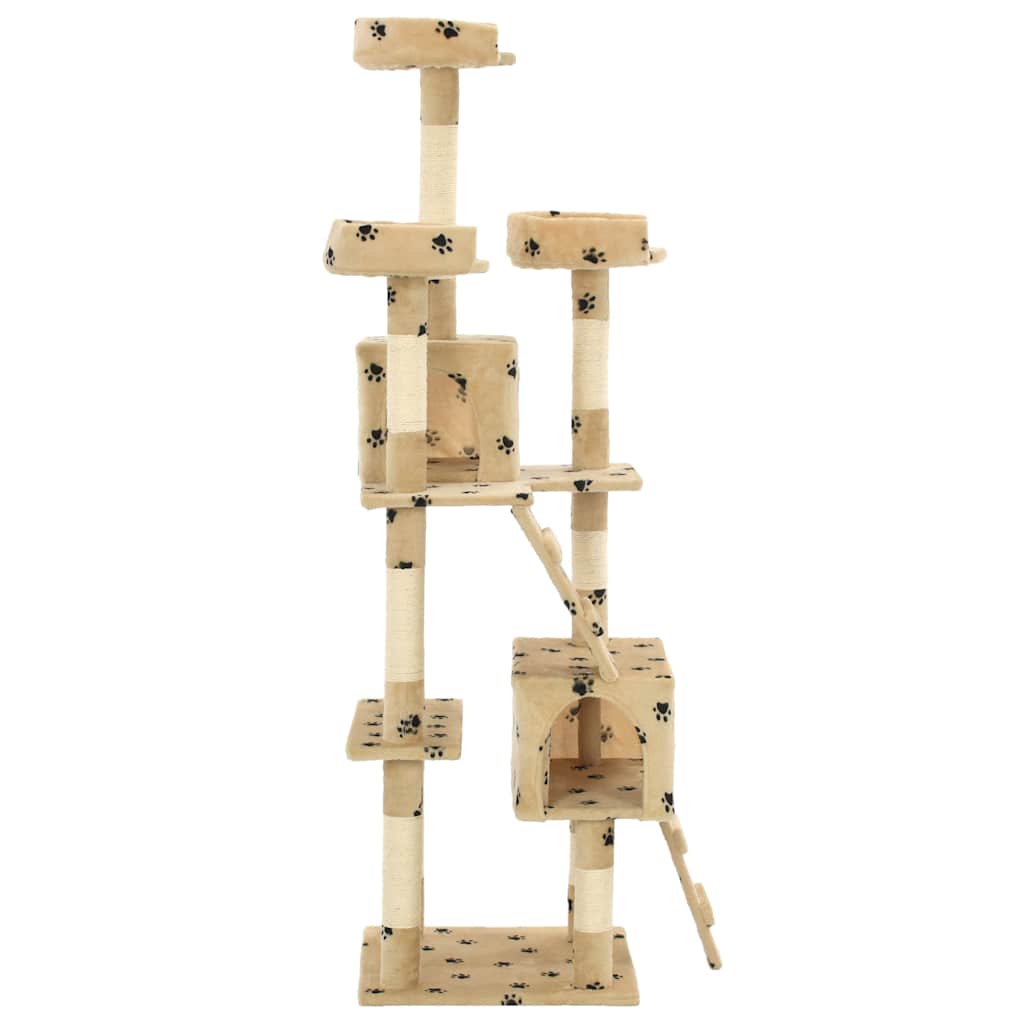 VIDAXL -Katzenkratzerpost mit Sisal -Kratzer -Posts 170 cm Pootprints Beige