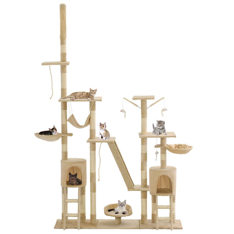 VIDAXL-Katzenkratzerpfosten mit Sisal-Kratzern 230-250 cm Beige