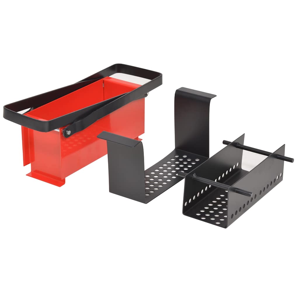 Vidaxl Brikette Press für Papier 34x14x14 cm Stahl schwarz und rot