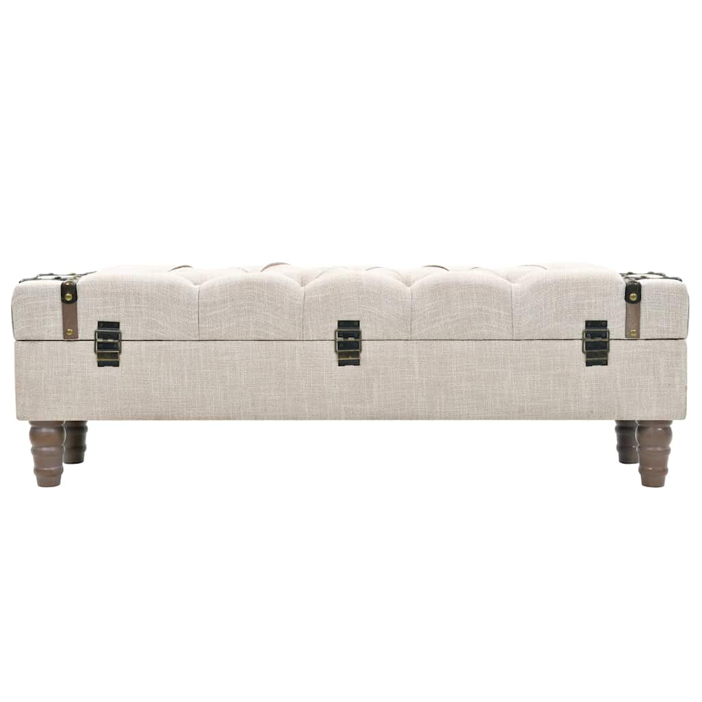 Vidaxl opbergbankje 111x34x37 cm massief hout en staal