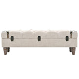 Vidaxl opbergbankje 111x34x37 cm massief hout en staal