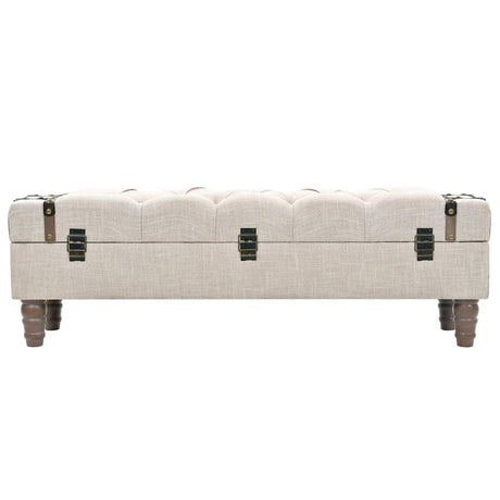 Vidaxl opbergbankje 111x34x37 cm massief hout en staal