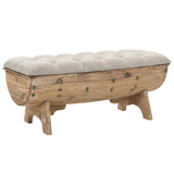 Vidaxl opbergbankje 103x51x44 cm massief hout en stof