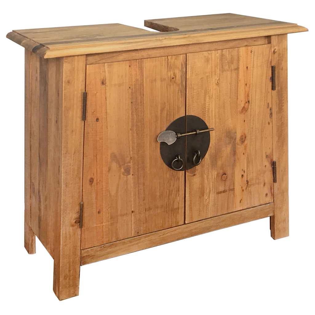 Vidaxl wastafelkast 70x32x63 cm massief grenenhout