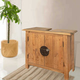 Vidaxl wastafelkast 70x32x63 cm massief grenenhout
