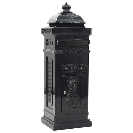 Vidaxl Pilaar Mailbox Vintage Style Rost -resistentes Aluminium schwarz