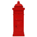 Vidaxl Pilaar Mailbox Vintage Style Rost -resistentes Aluminiumrot