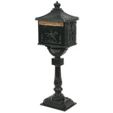 Vidaxl Standing Letterbox Vintage Style Rost -resistantes Aluminiumgrün