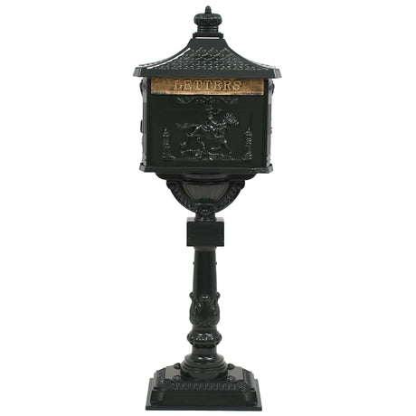 Vidaxl Standing Letterbox Vintage Style Rost -resistantes Aluminiumgrün