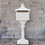 Vidaxl Standing Letterbox Vintage Style Rost -resistantes Aluminium weiß